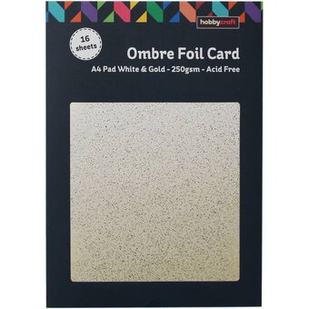 White and Gold Ombre Foil Card A4 16 Sheets image number 3