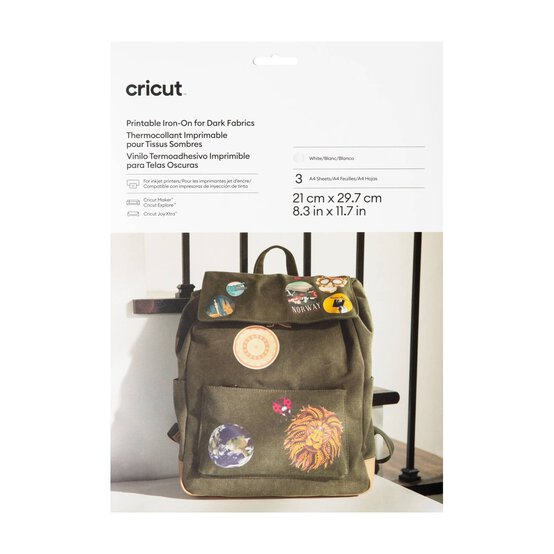 Cricut Printable Iron-On for Dark Fabrics A4 3 Pack image number 1