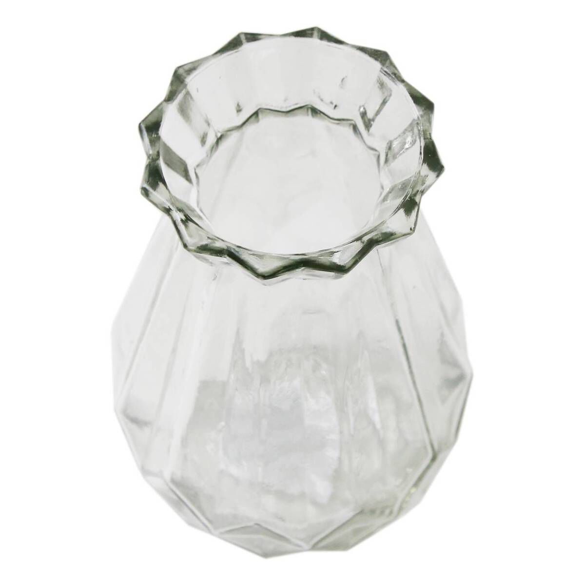Clear Textured Glass Vase 12.2cm x 18cm Hobbycraft