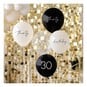 Ginger Ray Black and Champagne Gold 30th Birthday Party Balloons 5 Pack image number 1