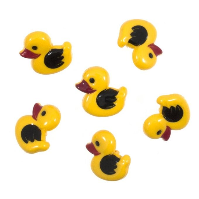 Trimits Yellow Duck Craft Buttons 6 Pieces image number 1