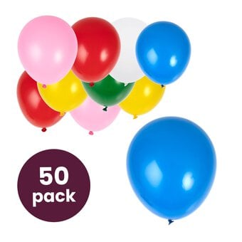 Bright Latex Balloons 50 Pack