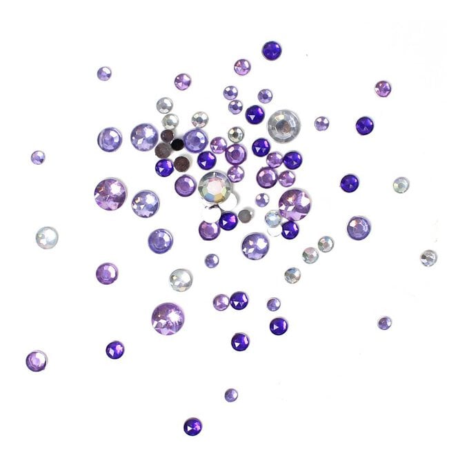 Purple Assorted Round Gems 90g image number 1