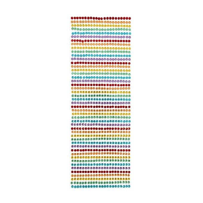 Rainbow Adhesive Gem Strips 4mm 47 Pack image number 1