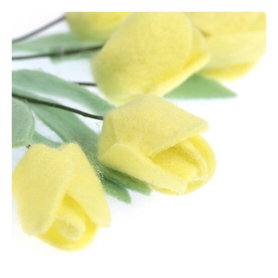 Mini Yellow Felt Tulip Bouquet 10cm image number 3