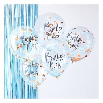 Ginger Ray Twinkle Twinkle Baby Boy Confetti Balloons 5 Pack