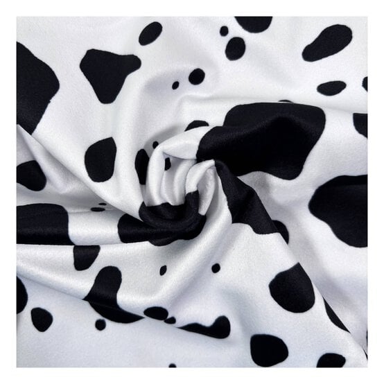 Cow Animal Velour Fabric by the Metre image number 1