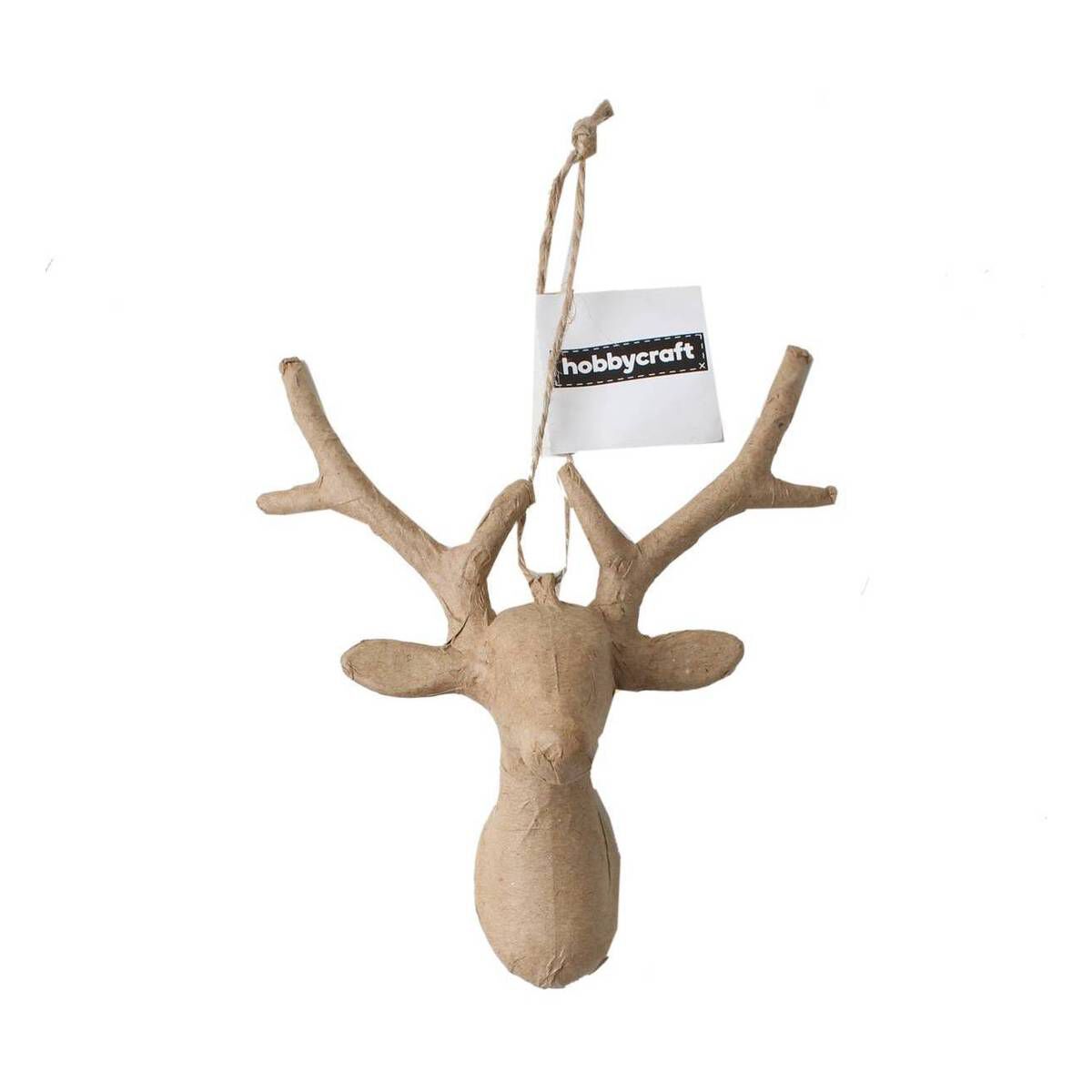 Mache Hanging Reindeer Head 15cm Hobbycraft