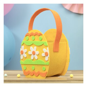 Yellow Egg Felt Bucket 14.5cm