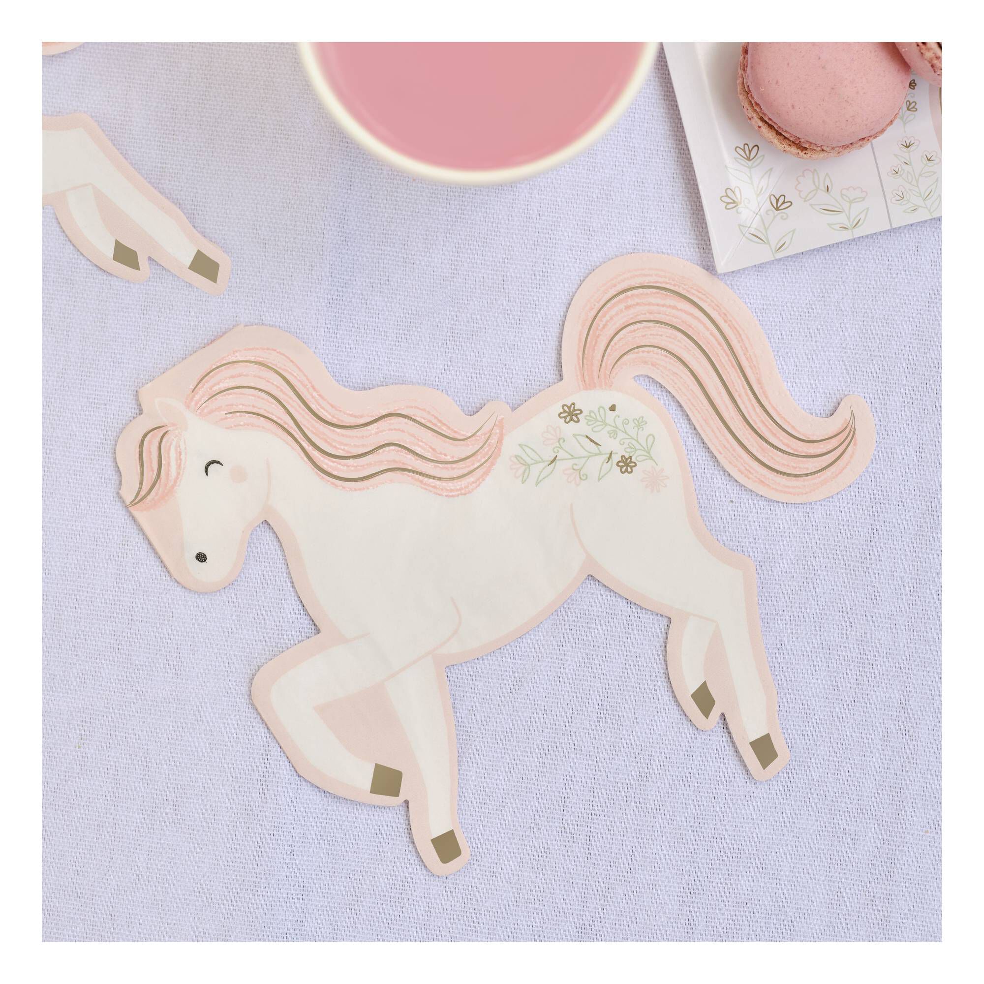 Ginger Ray Princess Horse Paper Napkins 16 Pack Hobbycraft