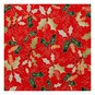 Red Traditional Holly Cotton Fabric by the Metre image number 2