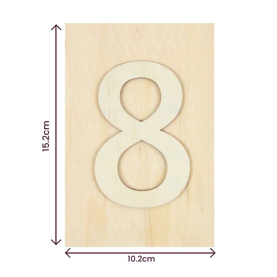 Wooden Number 8 Plaque 10cm x 15cm image number 4