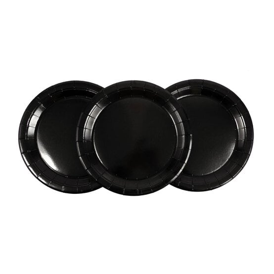 Midnight Black Paper Plates 8 Pack image number 1