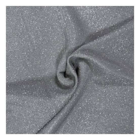 Silver Metallic Jersey Fabric by the Metre image number 1