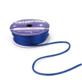Royal Blue Ribbon Knot Cord 2mm x 10m image number 3