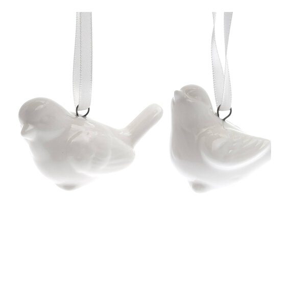 Glazed Hanging Ceramic Bird Decorations 2 Pack image number 2