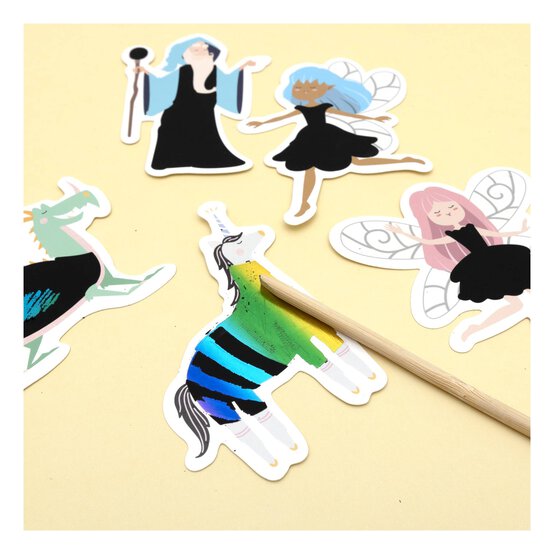 Dress-Up Scratch Art Magical Creatures Kit 5 Pack image number 2