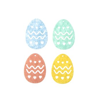 Pastel Felt Egg Embellishments 4 Pack 