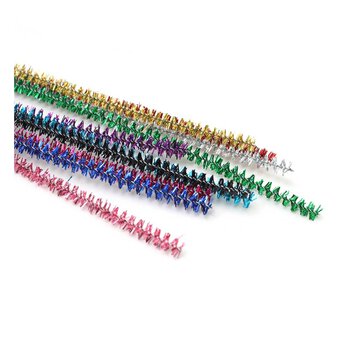 Assorted Tinsel Pipe Cleaners 6mm 10 Pack