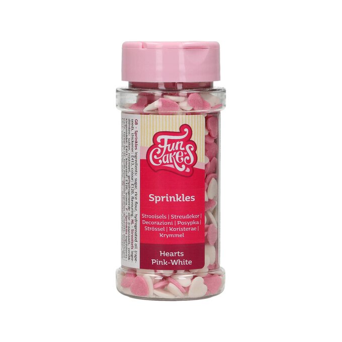 FunCakes Pink and White Heart Mix Sugar Confetti 60g  image number 1