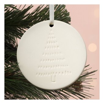 Hanging Ceramic Round Tree Decoration 8cm 