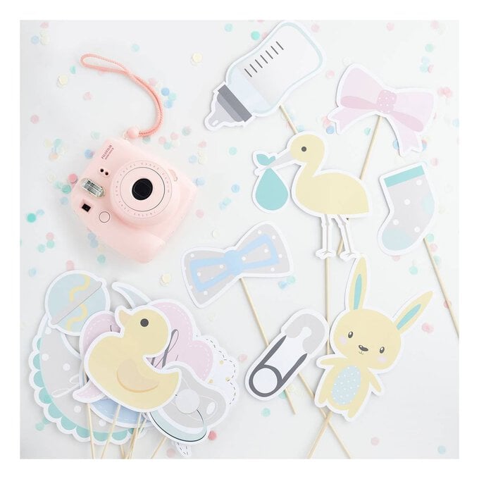 Assorted Baby Shower Photo Booth Props 13 Pack image number 1