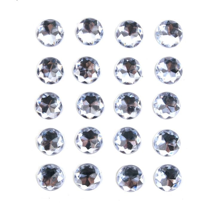 Large Silver Adhesive Gems 20 Pack image number 1