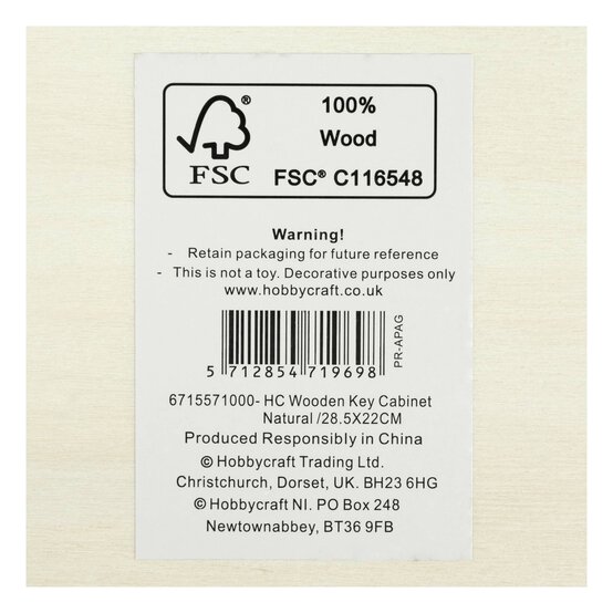 Wooden Key Cabinet 28.5cm x 12cm image number 7