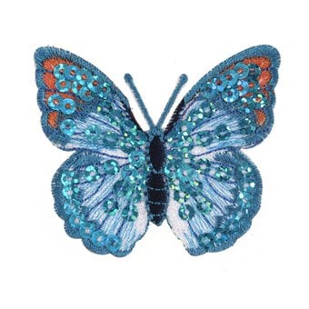 Trimits Blue Sequin Butterfly Iron-On Patch
