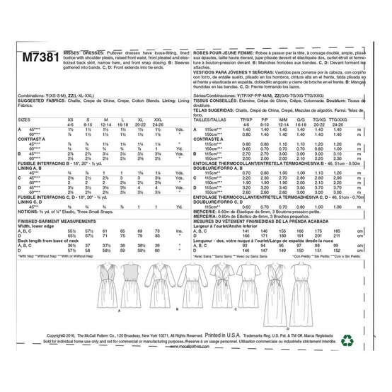 McCall’s Women’s Dress Sewing Pattern M7381 (XS-M) image number 2