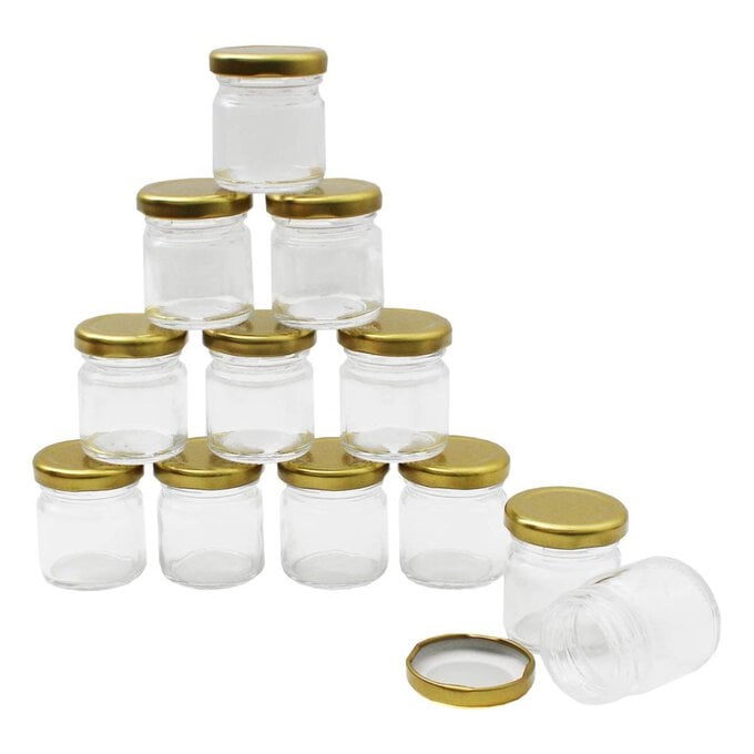 Clear Round Glass Jars 41ml 12 Pack