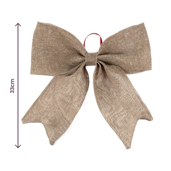 Large Faux Hessian Bow 33cm image number 3