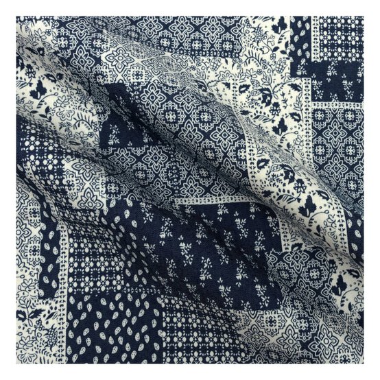 Patchwork Printed Chambray Fabric by the Metre image number 1