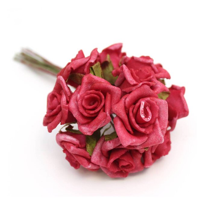 Red Polyfoam Wired Roses 12 Pack image number 1