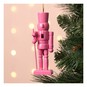 Hanging Pink Nutcracker Decoration 13cm image number 1