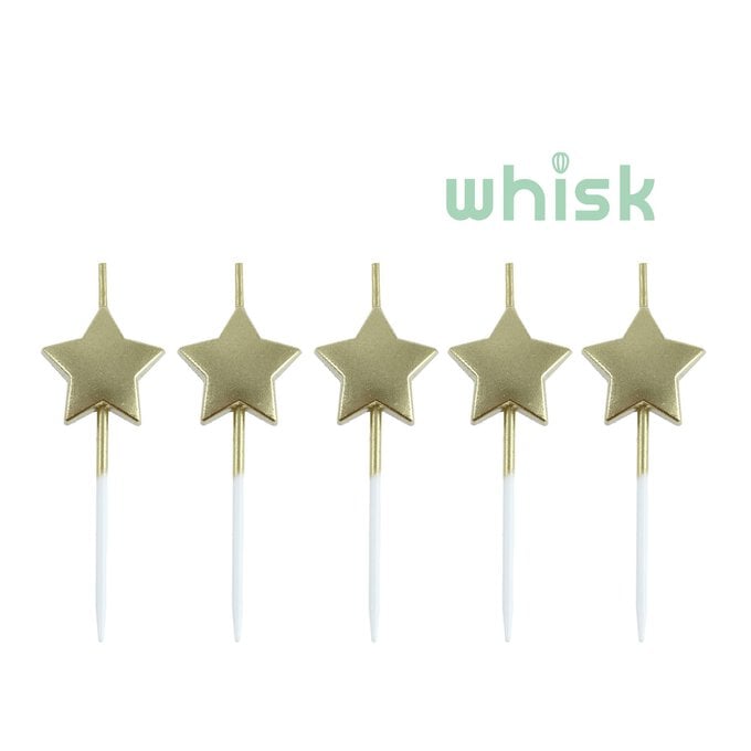 Whisk Gold Star Candles 5 Pack image number 1