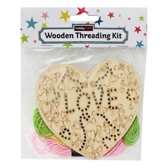 Love Heart Wooden Threading Kit