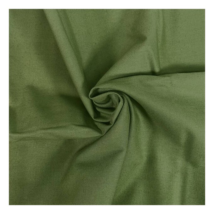 Moss Organic Premium Cotton Fabric by the Metre | Hobbycraft