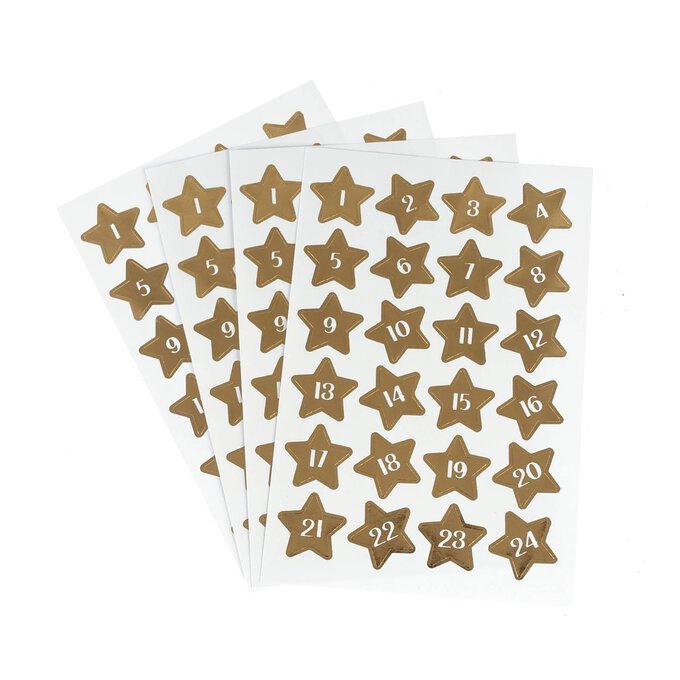 Gold Star Number Countdown Stickers 4 Sheets Hobbycraft