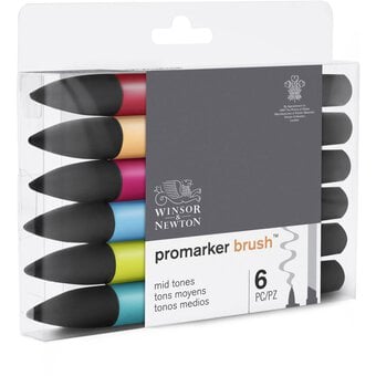 Winsor & Newton Mid Tone Promarker Brush 6 Pack image number 3