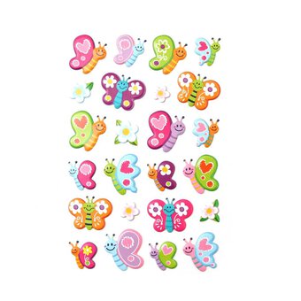 Butterfly and Flower Puffy Stickers