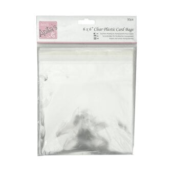 Anita’s Clear Square Plastic Card Bags 6 x 6 Inches 50 Pack  image number 2