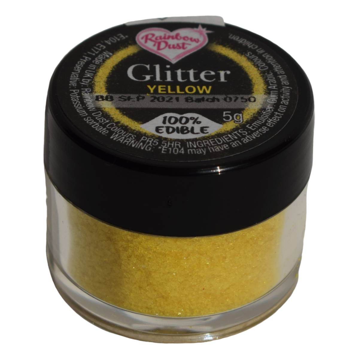 Rainbow Dust Yellow Edible Glitter 5g Hobbycraft
