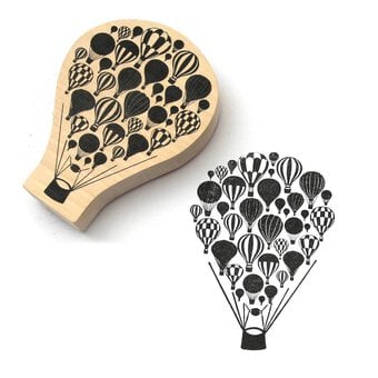 Hot Air Balloon Wooden Stamp 10cm x 7.6cm image number 2
