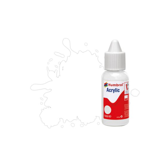 Humbrol 34 White Matt Acrylic Paint Dropper 14ml 