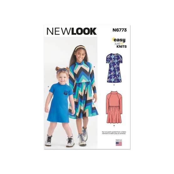 New Look Child and Teen Knit Dress Sewing Pattern N6773 (3-14) image number 1