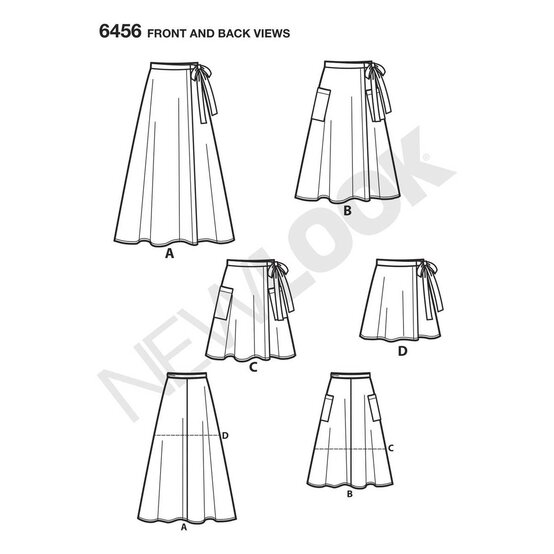 New Look Women's Easy Wrap Skirts Sewing Pattern 6456 image number 2