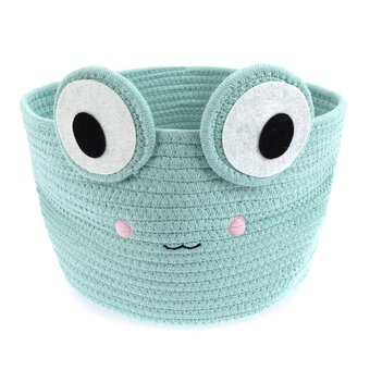 Green Frog Cotton Rope Basket 30cm x 18cm