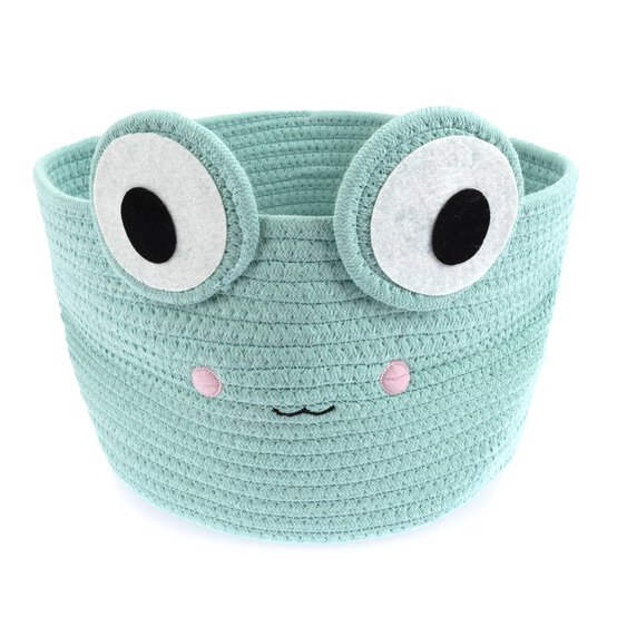 Green Frog Cotton Rope Basket 30cm x 18cm image number 1
