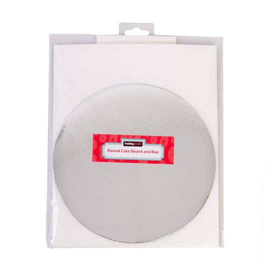 Silver Round Cake Board and White Box 8 Inches image number 7